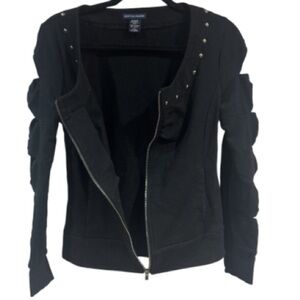 Boston Proper Black Studded activewear zip up